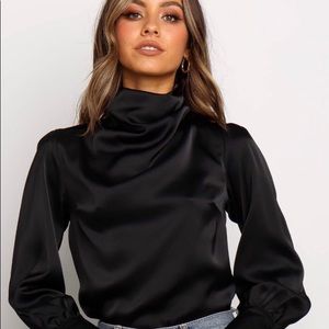 Petal & Pup black high neck long sleeve top